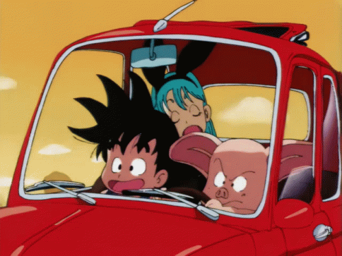 Dragon Ball Red Car Anime GIF