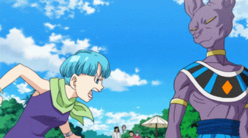 Dragon Ball Super Bulma Beerus GIF