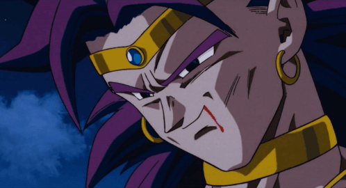 Dragon Ball Super Broly Licking Blood GIF