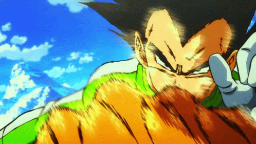 Dragon Ball Super Broly Vegeta Dodging Attacks GIF