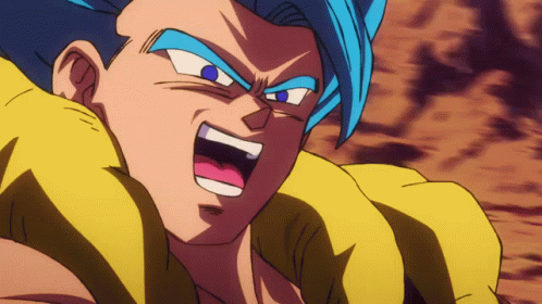 Dragon Ball Super Gogeta Attacking Broly Continuously GIF
