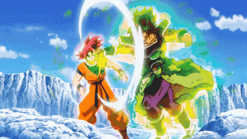 Dragon Ball Super Goku Slamming Broly To Ground GIF