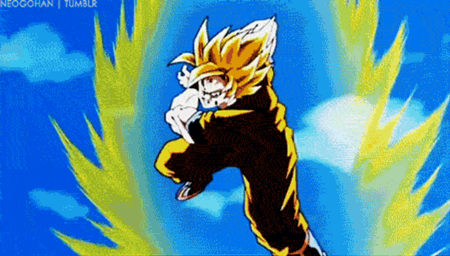 Dragon Ball Super Saiyan Goku Versus Cell GIF