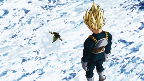 Dragon Ball Super Vegeta Striking Broly GIF