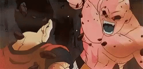Dragon Ball Z Character Flying With Pink Bubble