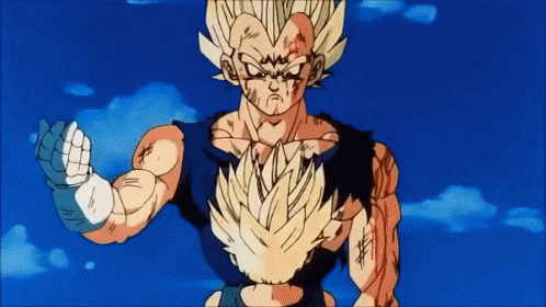 Dragon Ball Z Character Hand Outstretched in Front of Blue Sky