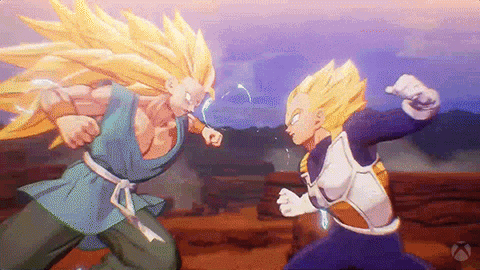 Dragon Ball Z Vegeta Goku Battle GIF