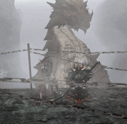 Dragon Behind Chain Link Fence In Video Game GIF