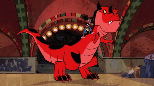 Dragon Eating Popcorn with Girl