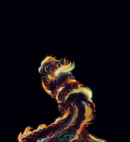 Dragon's Body Is On Fire Like A Tornado GIF