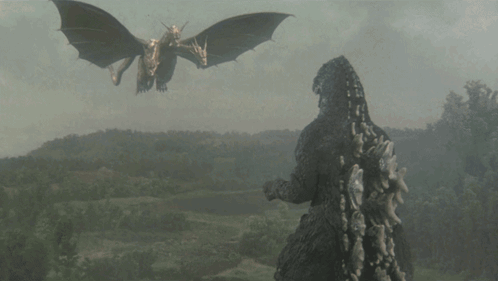 Dragon Struck by Lightning With Flying Dragon in Background