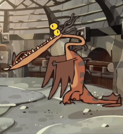 Dragon with Large Mouth and Yellow Eyes