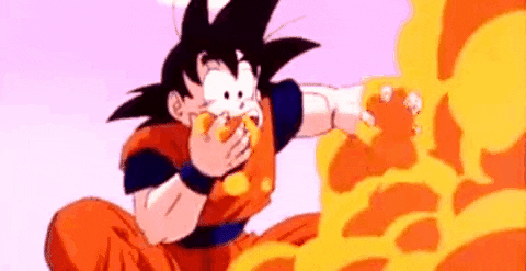 Dragonball Z Goku Eating Orange Cloud GIF