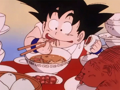 Dragonball Z Goku Eating Ramen GIF