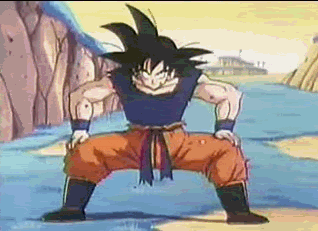 Dragonball Z Goku Stretching GIF