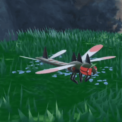 Dragonfly Flying Over Grass GIF