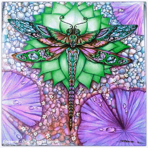 Dragonfly Painting With Grupo Jardim Secreto GIF