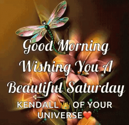 Dragonfly Sitting On Flower Saying Good Morning GIF