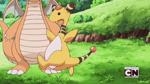 Dragonite And Running Ampharos GIF