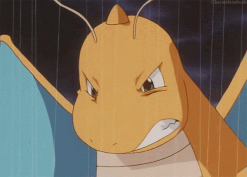 Dragonite Fly Through Rain GIF