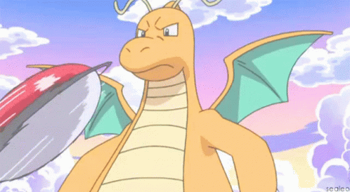 Dragonite Gets Inside Poke Ball GIF
