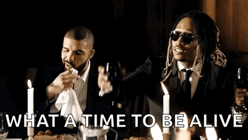 Drake and Future Sitting at Table