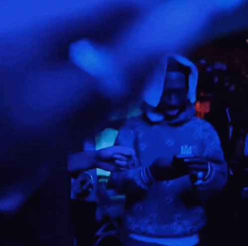 Drake Dancing Party Blue Light GIF