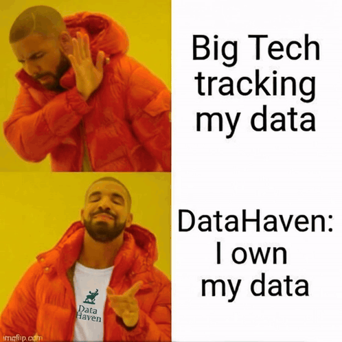 Drake Is Wearing An Orange Jacket That Says Data Haven GIF