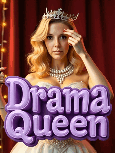Drama Queen Woman in Tiara and Pearls