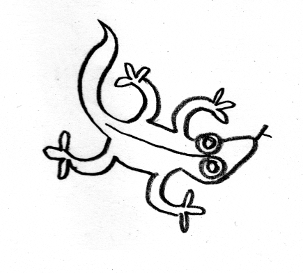 Drawing Lizard Dancing With Tongue Out GIF