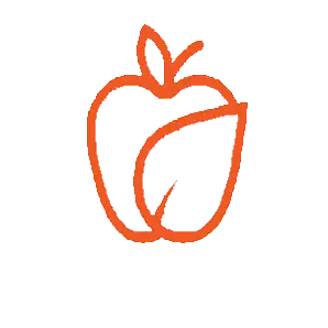 Drawing of an Apple with Leaf