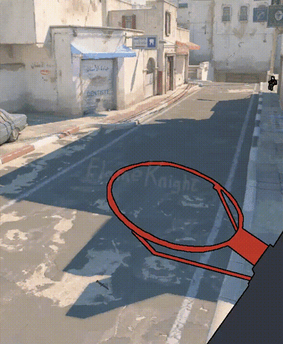 Drawing of Basketball Hoop With Blue Knight