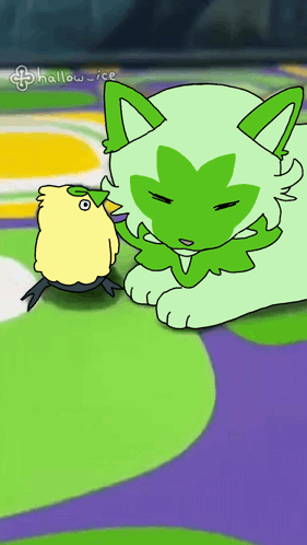 Drawing of Cat and Bird With Hallow-Ice