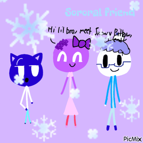 Drawing Of Cat Girl And Boy With Sororel Friend GIF
