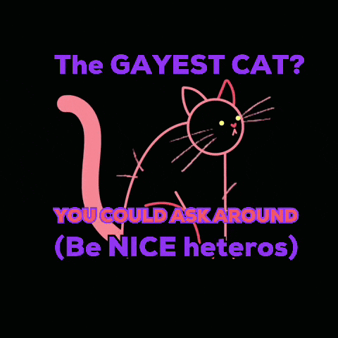Drawing of Cat The Gayest Cat You Could Ask Around Be Nice Heteros