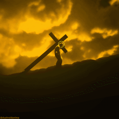 Drawing of Jesus Carrying Cross With dualvoidanima