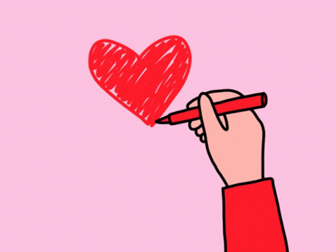Drawing Of Little Red Animated Heart GIF
