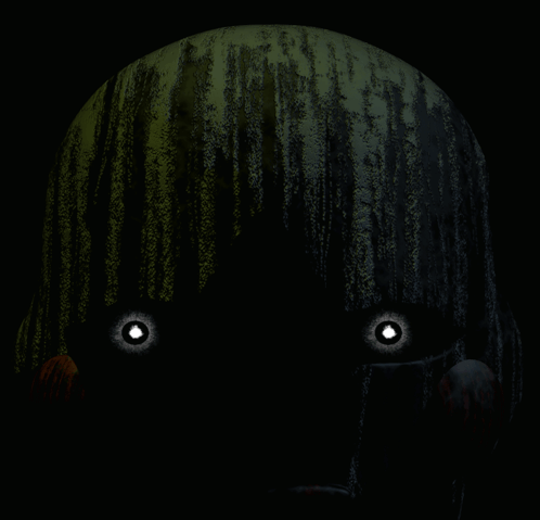 Drawing of Person With Glowing Eyes in Dark