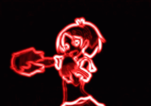 Drawing of Person With Red Light Behind Them