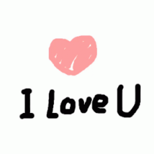 Drawing Pink Heart Love You GIF
