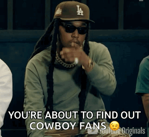 Dreadlocked Man in LA Hat Says You're About to Find Out Cowboy Fans