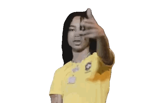 Dreadlocked Man in Yellow Nike Shirt Giving Middle Finger