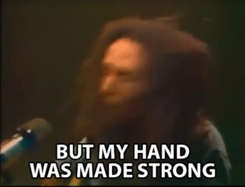 Dreadlocked Man Says But My Hand Was Made Strong