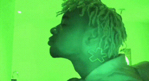 Dreadlocked Person by Green Wall