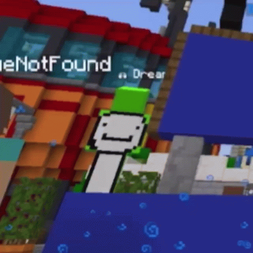 Dream Is Standing In Front Of A Building In A Video Game . GIF