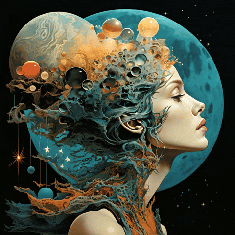 Dreaming Floating Planets Fine Art GIF