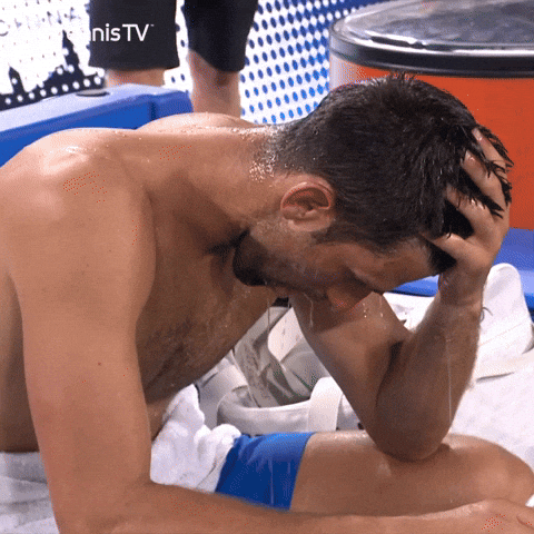 Drenched With Sweat Novak Djokovic GIF