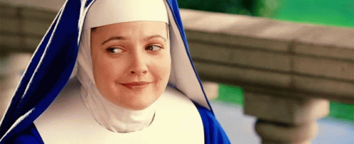 Drew Barrymore In Nun Outfit GIF