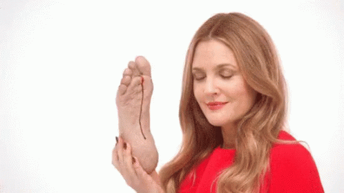 Drew Barrymore Licking Foot Fetish GIF