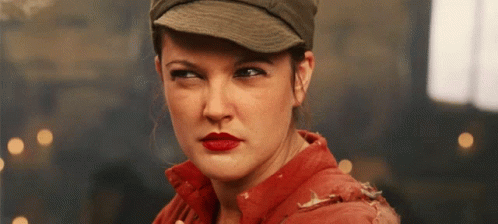 Drew Barrymore Serious Stare GIF